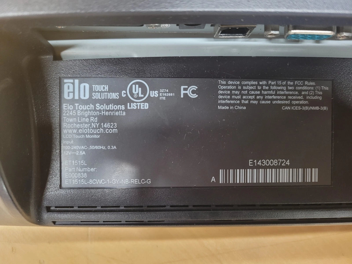 Elo ET1515L Écran Tactile 15" Reconditionné