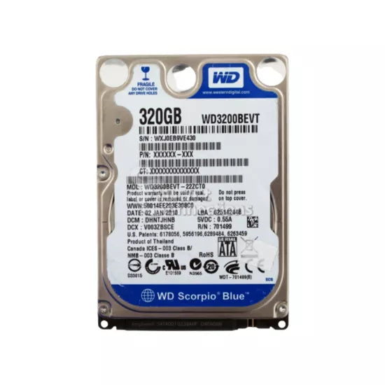 Disque Dur HDD 320 Go 2,5" pour PC Portable – Reconditionné