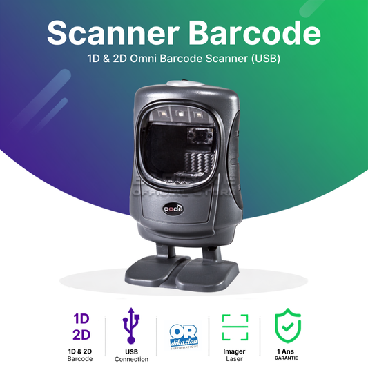 Code CR5210 – Scanner de Codes-Barres Filaire – Gris Foncé