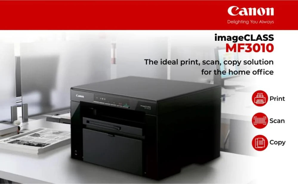 Imprimante Canon i-SENSYS Laser Monochrome MF3010 + 2 Toners Canon 725