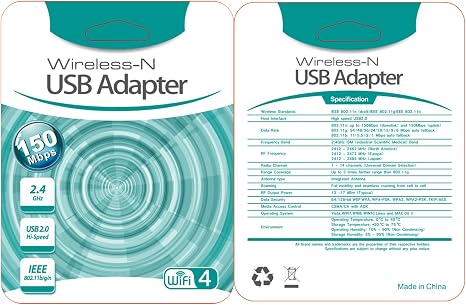 Adaptateur USB WiFi 150 Mbps Wireless-N (WiFi 4)