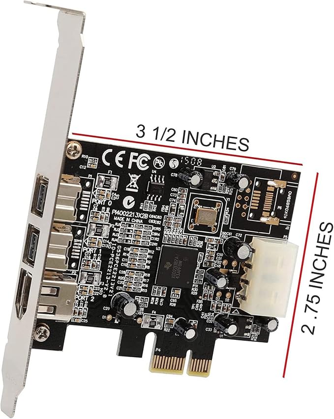 Carte contrôleur FireWire SYBA SY-PEX30016 PCI Express – 3 ports IEEE 1394
