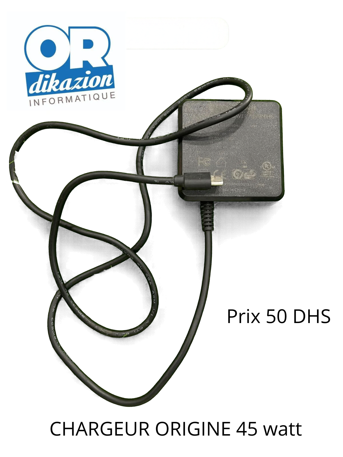 Chargeur USB Type-C 45W d'origine pour PC portable