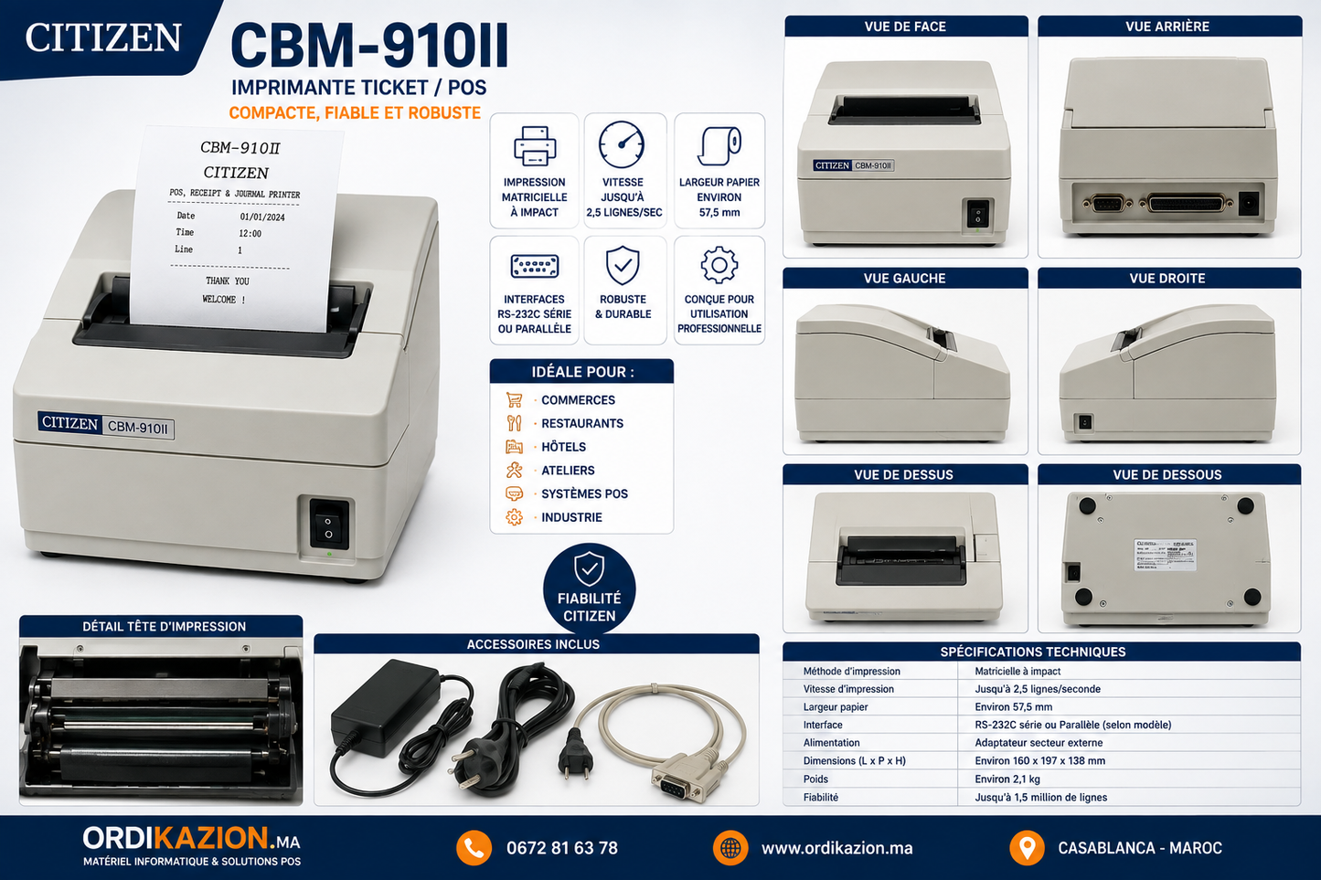 Citizen CBM-910II – Imprimante Ticket / POS