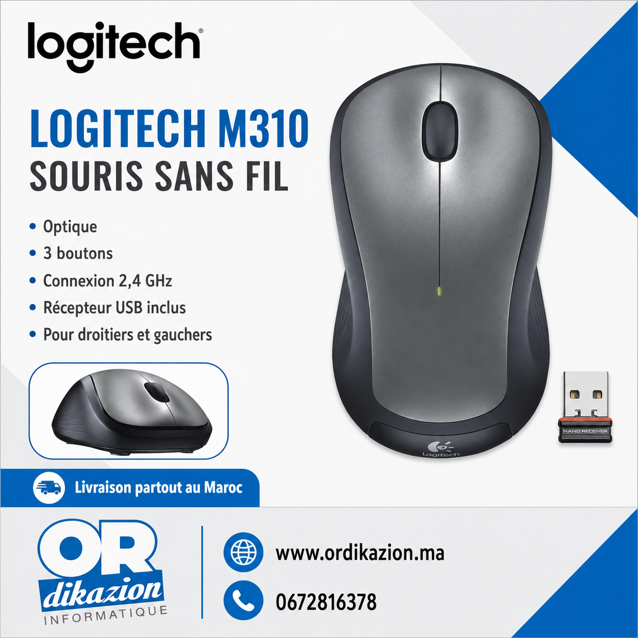Logitech M310 occasion – Souris sans fil professionnelle