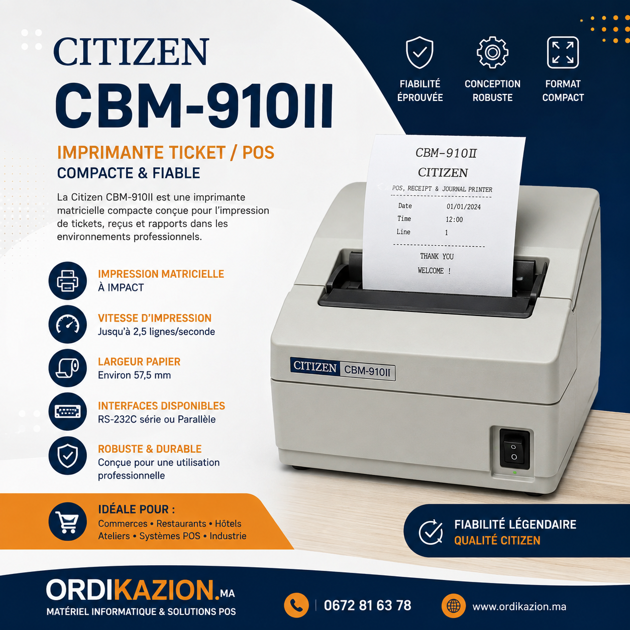 Citizen CBM-910II – Imprimante Ticket / POS