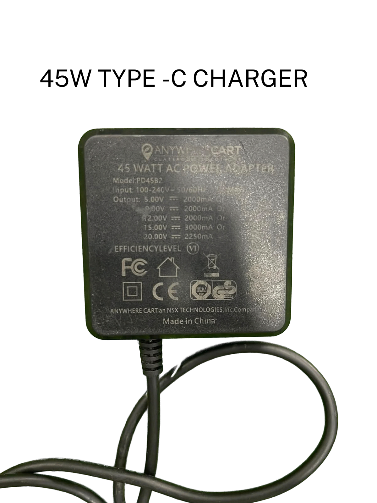 Chargeur USB Type-C 45W d'origine pour PC portable