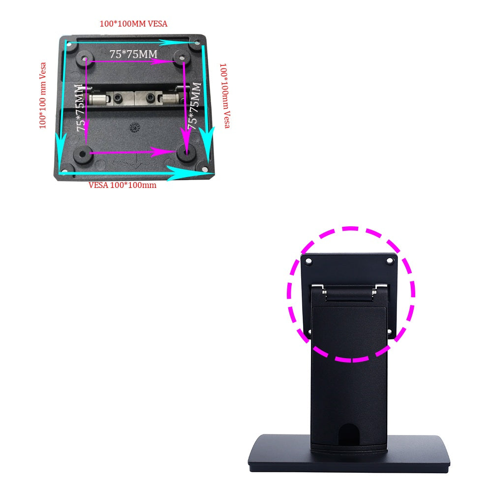 Support de moniteur VESA réglable pour écran PC / Caisse point de vente – STAND MS-06 (Noir)