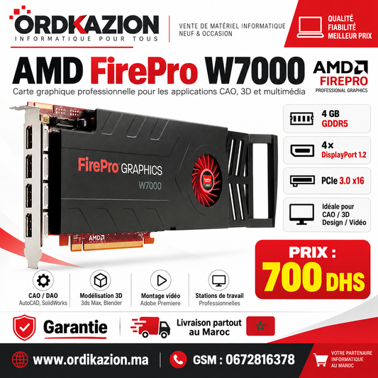 Carte graphique AMD FirePro W7000 4 Go occasion Maroc