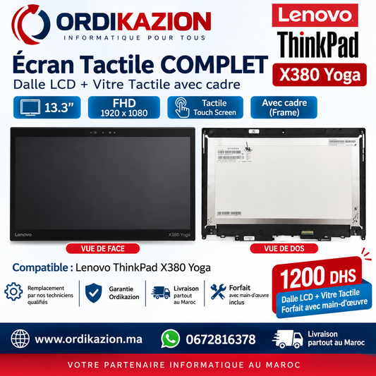 Écran tactile complet pour Lenovo ThinkPad X380 Yoga – Remplacement avec main-d’œuvre