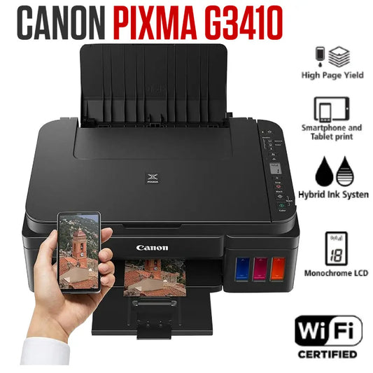 Canon PIXMA G3410 WiFi – Imprimante Multifonction Jet d'Encre Rechargeable