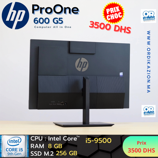HP ProOne 600 G5 21" – i5 9ème Gén | 8 Go RAM | SSD 256 Go | Tout-en-Un