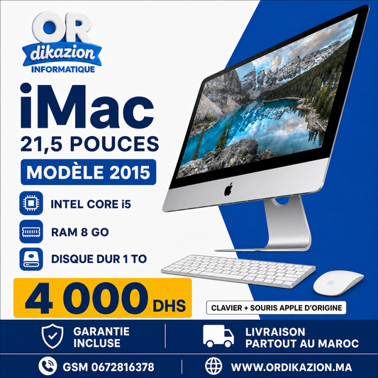 iMac 21.5" Retina 4K (Fin 2015) - Intel i5 / 8 Go / 1 To - Pack Complet Apple