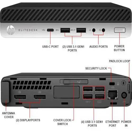 Pc bureau HP  Mini G4 reconditionné | Core i5 8e génération, 8 Go RAM, SSD 256 Go