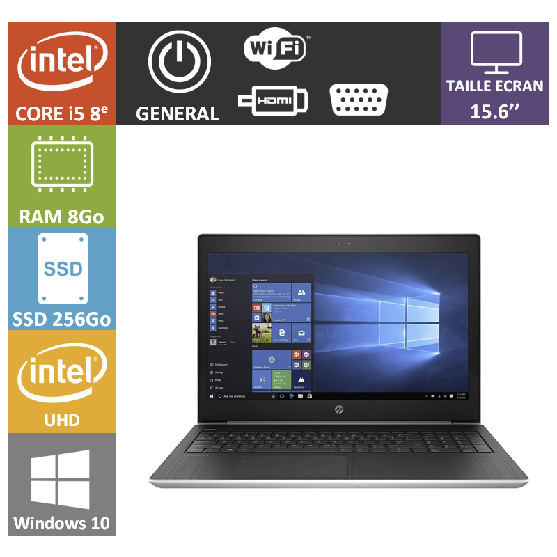 HP ProBook 450 G5 – Intel Core i5 8Go/256Go SSD