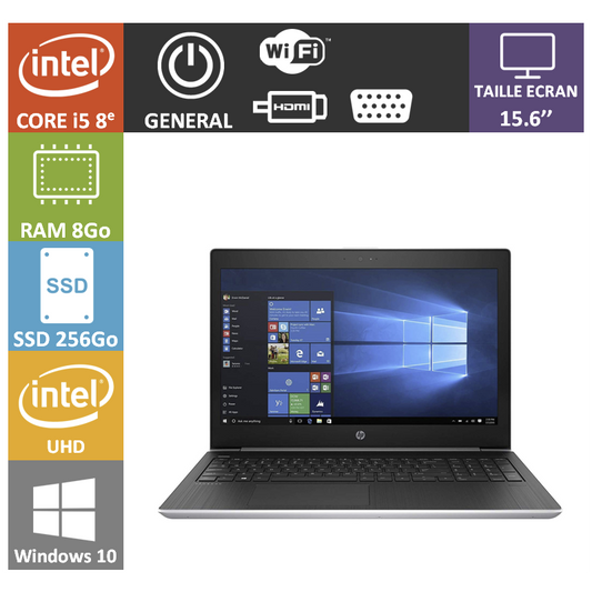 HP ProBook 450 G5 – Intel Core i5 8Go/256Go SSD